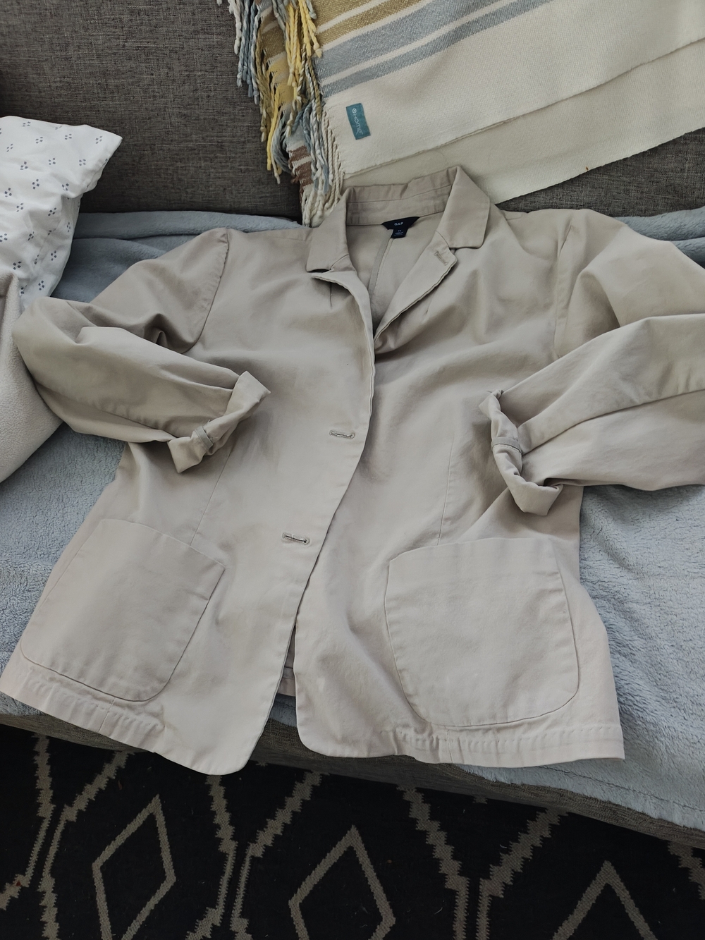 GAP Beige Women's Cotton-Blend Blazer
